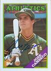 Jose Canseco Autographed 1988 Topps #370