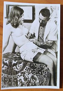 Bernard Kobel Traditional Tattoo Photo B&W Vintage Tattooed Woman Belly Tattoo