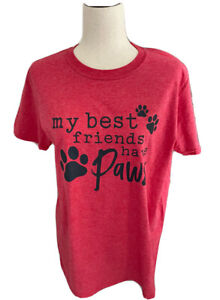NEW With Tags BEST FRIENDS HAVE PAWS Med Soft TShirt Red Heather SouthernCouture