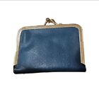 Blue Golden Coin Purse Style Sewing Kit Travel Prep Vintage Mending Supplies