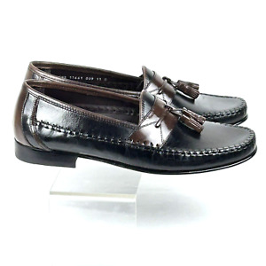 Florsheim Shoes Mens Size 11 D  Brown Black Leather Pisa Tassel Slip On Loafers