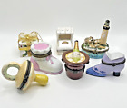 Vintage Lot Of Seven Small Porcelain Trinket Jewelry Boxes