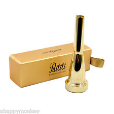 Paititi Trumpet Mouthpiece for Bach 3C Size Hi Quality Gold Plated Rich Tone New