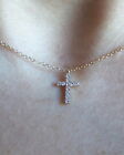 DIAMOND CROSS NECKLACE 14K GOLD 0.10CT NATURAL DIAMOND SI1 CLARITY G COLOR