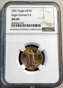 2021 American Gold Eagle 1/4 oz $10 -NGC MS-69 Cert Number Will Vary I Have Many