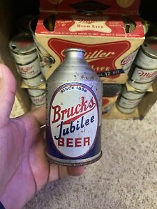 brucks Crowntainer cone top beer Can 86 Years Bruckman Brewing Cincinnati Oh OLD