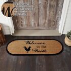 Down Home Welcome to the Roost Coir Oblong Oval RUG 17x48 Country Farmhouse