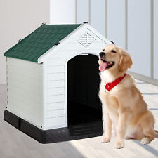 Dog House Plastic Water Resistant Dog Houses with Base Support Air Vents Elevate