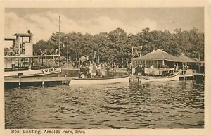 c1920 Boat Landing, Arnolds Park, Lake Okoboji, Iowa Postcard