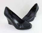 Cole Haan Black Embossed Patent Leather Wedge Heel Shoe Size 9