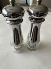 Vintage Old Clear Acrylic And Silverplate Salt And Pepper Grinder7.5” Toll