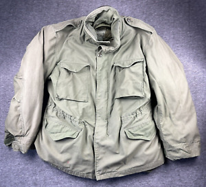 US Military Coat Cold Weather Field Jacket 107 Olive Green Liner Large Reg