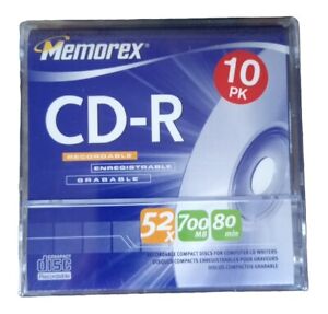 Memorex CD-R 52x 700MB 80 Min 10 Pack Blank Record Music Photos