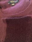 Ann Taylor 100% Cashmere Burgundy Classic  Pullover  38