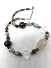 Colorful Beaded Necklace Pink Rise Quartz Focal