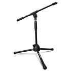 AxcessAbles Short Microphone Stand with Boom Arm | Low Profile Mic Tripod Stand