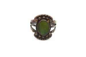 Vintage Fred Harvey Era Navajo Sterling Silver Turquoise Ring Size 5.75