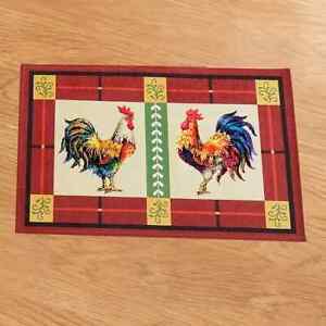 French Country Rooster Accent Rug