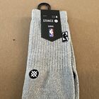 Stance Men Grey Quarter Cotton Knit Cushion NBA Basketball Logoman Socks M 6-8.5