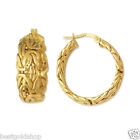 Technibond Byzantine Hoop Earrings 14K Yellow Gold Plated Sterling Silver 925
