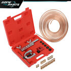 3/16 25FT Copper Pipe Flaring Tool & 20 Nuts Fittings Brake Line Pipe Repair Kit