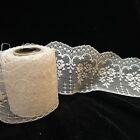 Ivory Scalloped Floral Lace Trim 3.5 Inch Roll Approx . 33 Inch Thick Many Yards