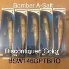 (Lot of 5) A-Salt 146 Bomber GLD PRSM/BLK BK OB Saltwater Grade Casting Plug