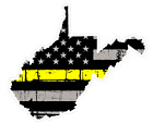 West Virginia State (E48) Thin Yellow Line Dispatch Vinyl Decal Sticker Car