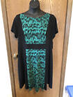 NWT AGB Woman Green and Black Knee Length Dress 20W