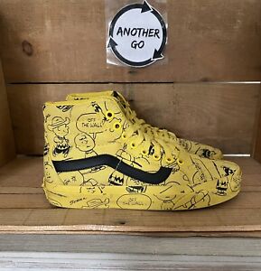Women’s Vans Sk8-Hi Athletic Shoes Sneakers Peanuts Charlie Brown Size 7 Yellow