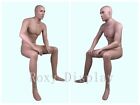 Male sitting mannequin realistic head with makeup #P02MSA