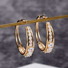 Exaggerate Crystal Big Round Hoop Earrings Drop Dangle Women Wedding Jewelry Hot