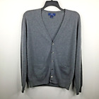 GOBI Cashmere Sweater Button Down Size Large Gray Cardigan Long Sleeve Men's
