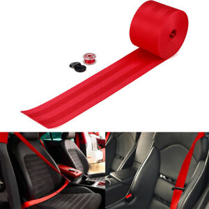Red Car 3.5M Seat Belt Webbing Polyester Seat Lap Retractable Nylon Safety Strap