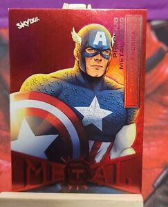 Spider-Man Marvel Metal Universe Red PMG  Base Card #16 Captain America 13/100