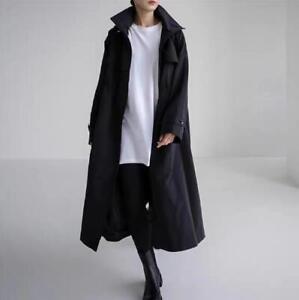 Women's Korean Loose Trench Coat Hooded Long Sleeve Pocket Casual Zipper Outwear