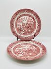 2 Churchill Red Willow Dinner Plates  10” Made in England  Red Transferware B5