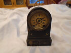 Rare Antique Terry 30 hr striking minature cast iron mantle clock runs w/ alarm