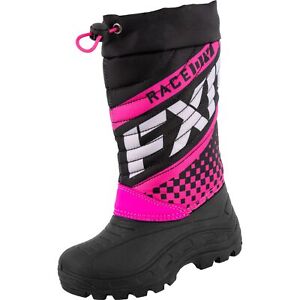 FXR Child Boost Snowmobile Boots Black/Fuchsia Size 13 Child