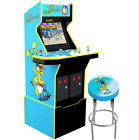 New ListingArcade1up The Simpsons 4-Player Video Arcade game Machine w/ Riser Custom Stool