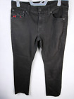 TRUE RELIGION Straight Fit Red Plaid Pockets Black Denim Jeans Mens 36x32
