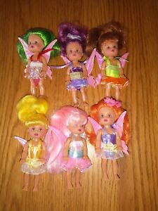 New ListingLot Of 6 Fairy Dolls 4 Inches Tall Vintage Colorful