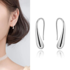 Fashion 925 Silver Women's Teardrop Earrings Ear Hook Drop Dangle Jewelry Gifts