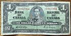 1937 Canada $1 Banknote Gordon/Towers L/L #0008