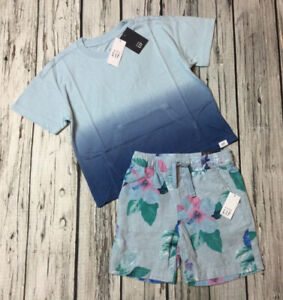 Baby Gap Boys 18-24 Months Blue Hombre Shirt & Blue Tropical Shorts Outfit. NWT