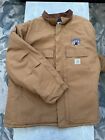 Vintage Carhartt Jacket Mens Sz 56 Brown Duck Canvas Blanket Lined
