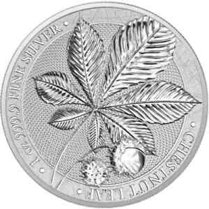 2021 Germania Chestnut Leaf - 1oz .9999 Fine Silver Coin - 5 Mark w/ COA