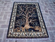 3'4 x 5'1 Handmade afghan tribal tree of life pictorial area rug, 3x5 wool rug