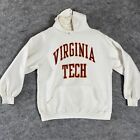 Vintage Virginia Tech Hoodie Sweatshirt Size Large White READ