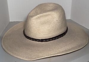 Handmade Twisted Grass Hat Men’s 7 3/4 W/ Woven Band & Liner